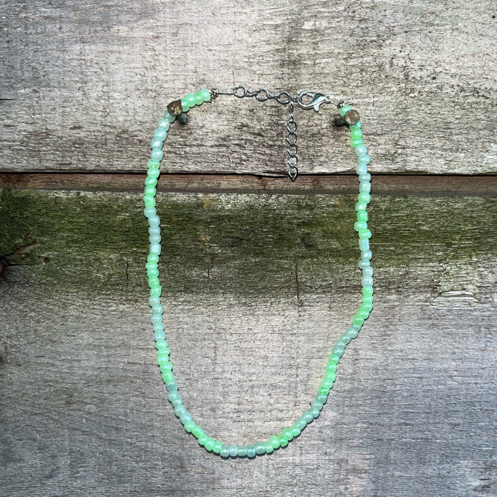 Handmade Green Beaded Necklace